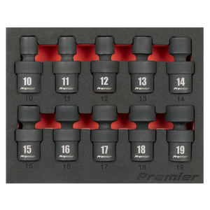 Sealey AK68220 Premier Universal Joint Impact Socket Set 3/8"Sq Drive 10pc - additional view 2