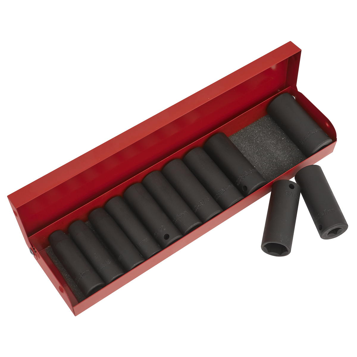 Sealey AK683 Premier Metric/Imperial Deep Impact Socket Set 3/8"Sq Drive 12pc