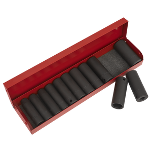 Sealey AK683 Premier Metric/Imperial Deep Impact Socket Set 3/8"Sq Drive 12pc