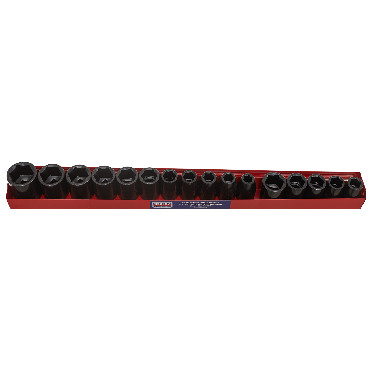 Sealey AK684 Premier Metric/Imperial Impact Socket Set 1/2"Sq Drive 16pc - additional view 2