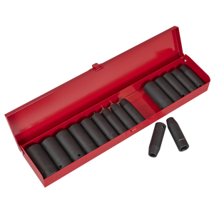 Sealey AK685 Premier Metric/Imperial Deep Impact Socket Set 1/2"Sq Drive 16pc
