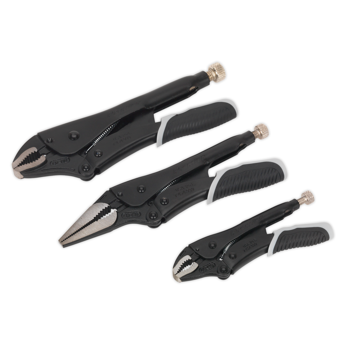 Sealey AK6863B Premier Black Quick Release Locking Pliers Set 3pc