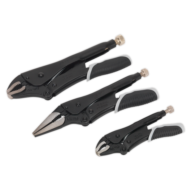 Sealey AK6863B Premier Black Quick Release Locking Pliers Set 3pc