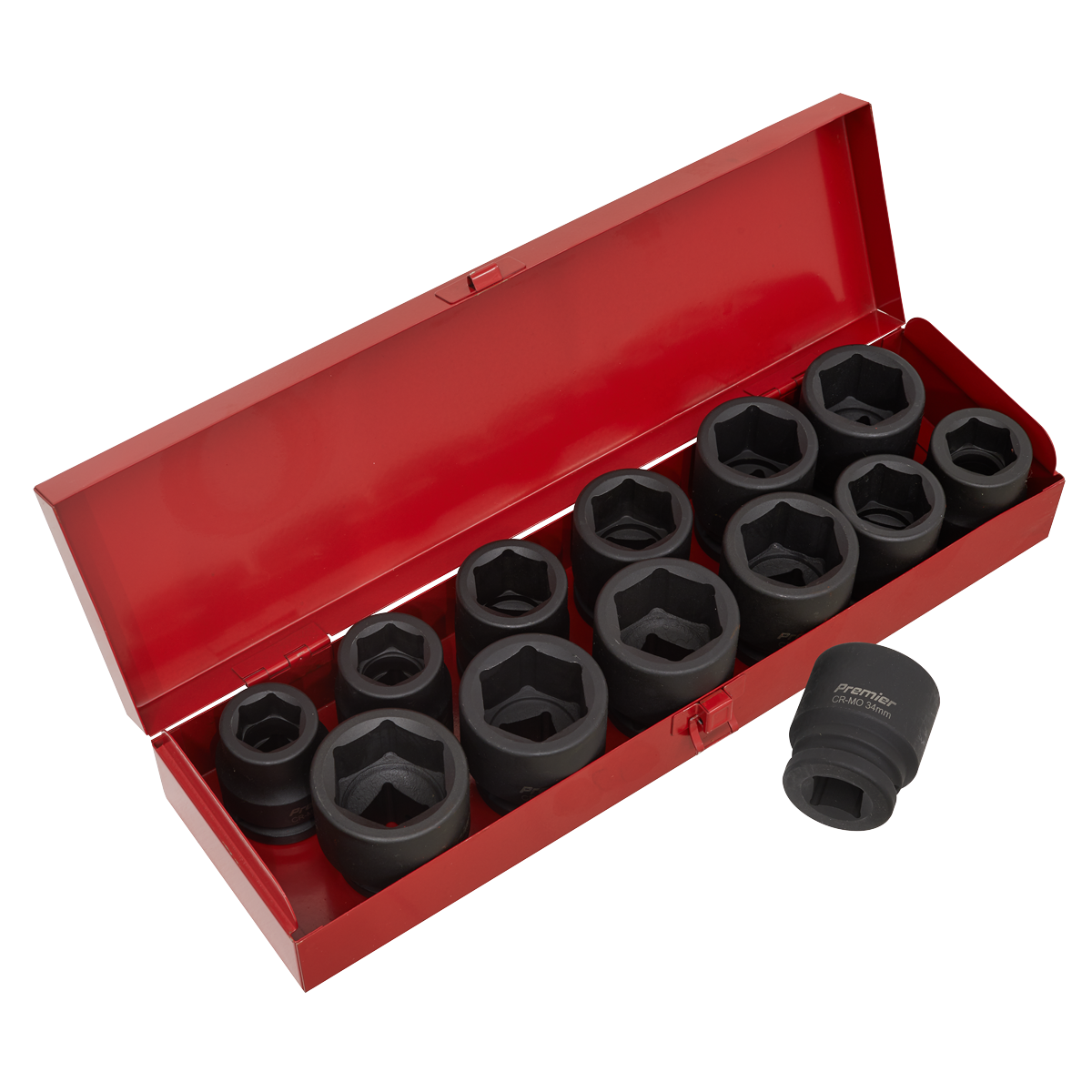 Sealey AK686 Premier Metric/Imperial Impact Socket Set 3/4"Sq Drive 13pc