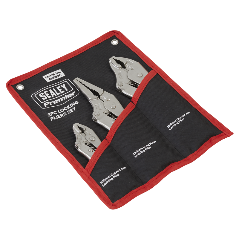 Sealey AK6876 Premier Locking Pliers Set 3pc - additional view 2