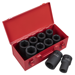 Sealey AK689 Premier Metric/Imperial Deep Impact Socket Set 1"Sq Drive 10pc