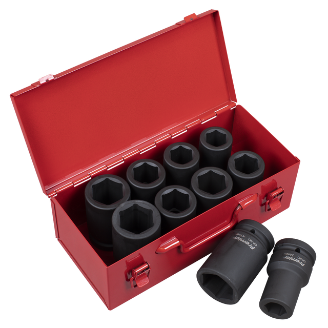 Sealey AK689 Premier Metric/Imperial Deep Impact Socket Set 1"Sq Drive 10pc