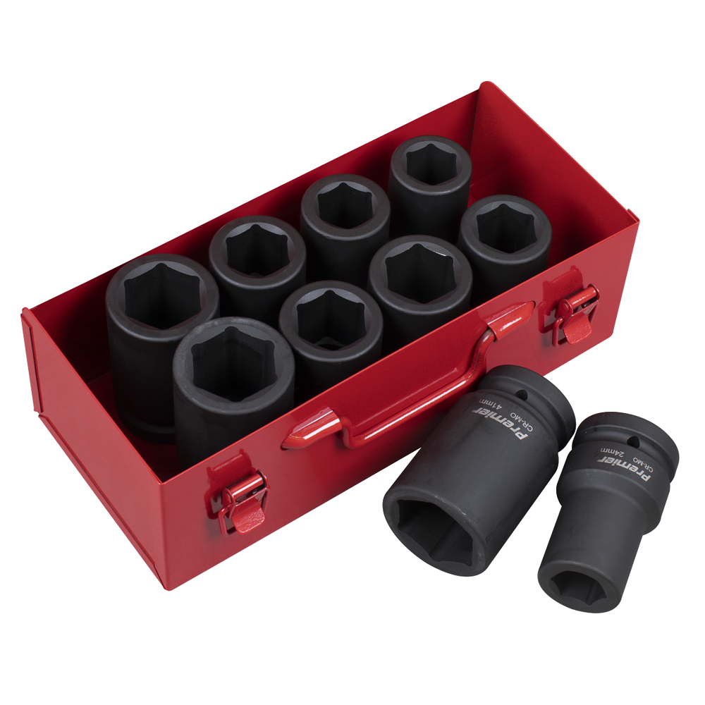 Sealey AK689 Premier Metric/Imperial Deep Impact Socket Set 1"Sq Drive 10pc - additional view 2