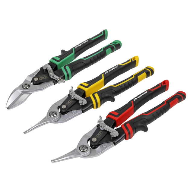 Sealey AK69073 Premier High Leverage Aviation Tin Snip Set 3pc