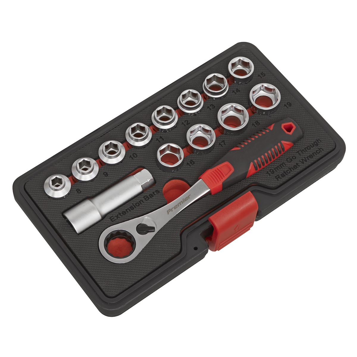 Sealey AK6926 Premier Low Profile Go-Through Socket Set 14pc - additional view 3