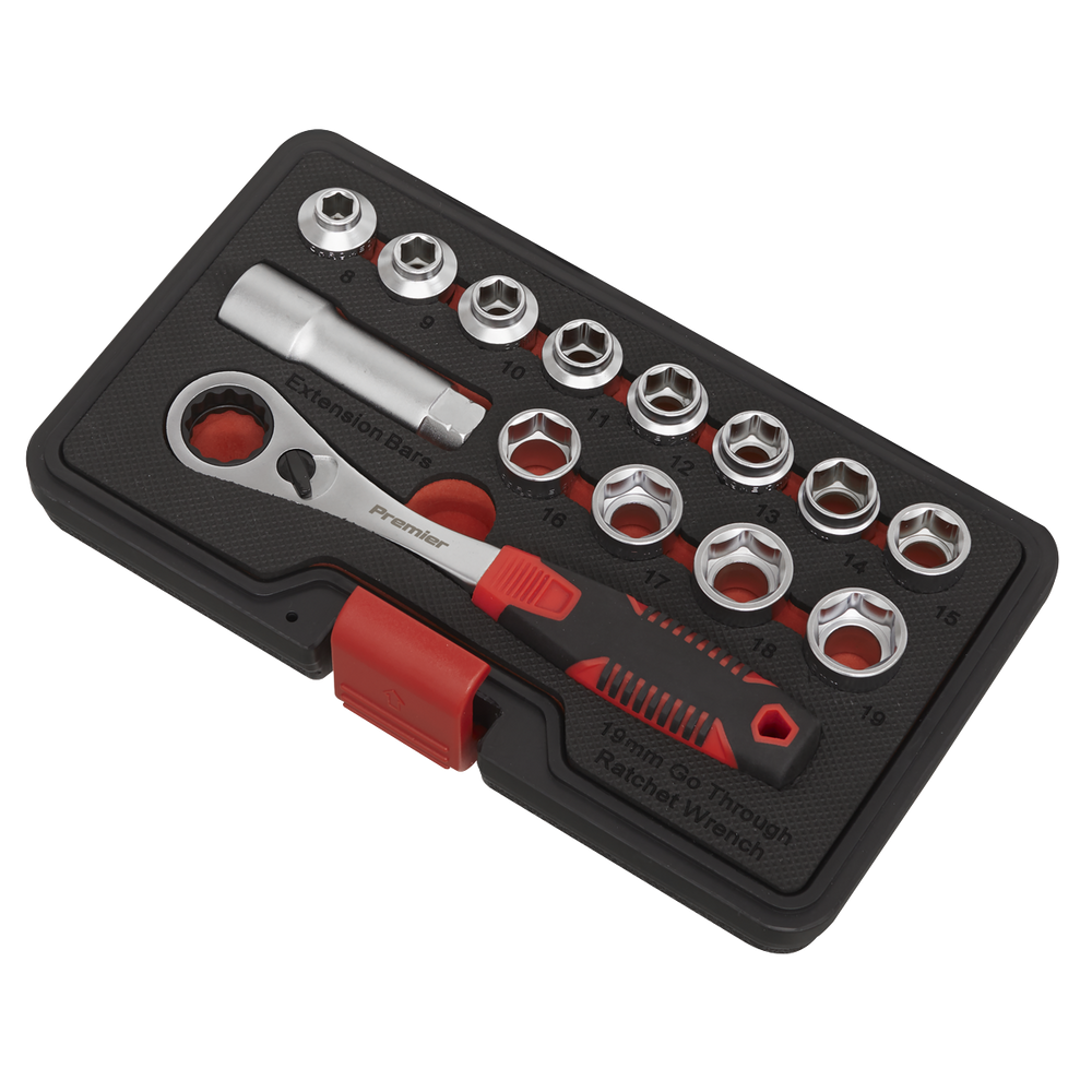 Sealey AK6926 Premier Low Profile Go-Through Socket Set 14pc - additional view 2