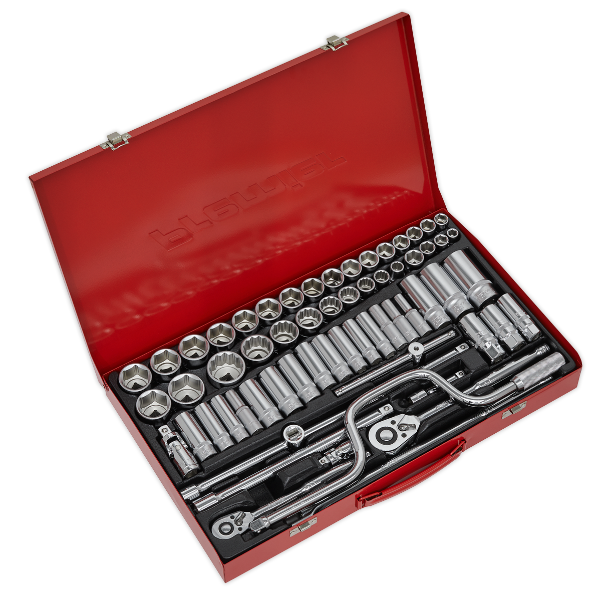 Sealey AK694 Premier Metric/Imperial/Whitworth Socket Set 3/8" & 1/2"Sq Drive 64pc