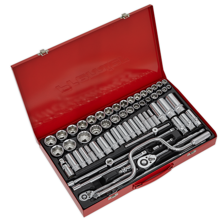 Sealey AK694 Premier Metric/Imperial/Whitworth Socket Set 3/8" & 1/2"Sq Drive 64pc