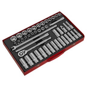 Sealey AK6941 Premier Socket Set 1/2"Sq Drive 46pc