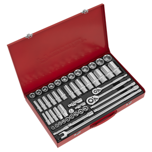 Sealey AK6942 Premier Socket Set 3/8" & 1/2"Sq Drive 50pc