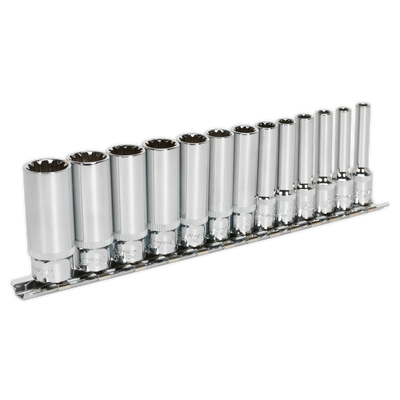 Sealey AK69813D Premier Total Drive® Deep Socket Set 1/4"Sq Drive 13pc
