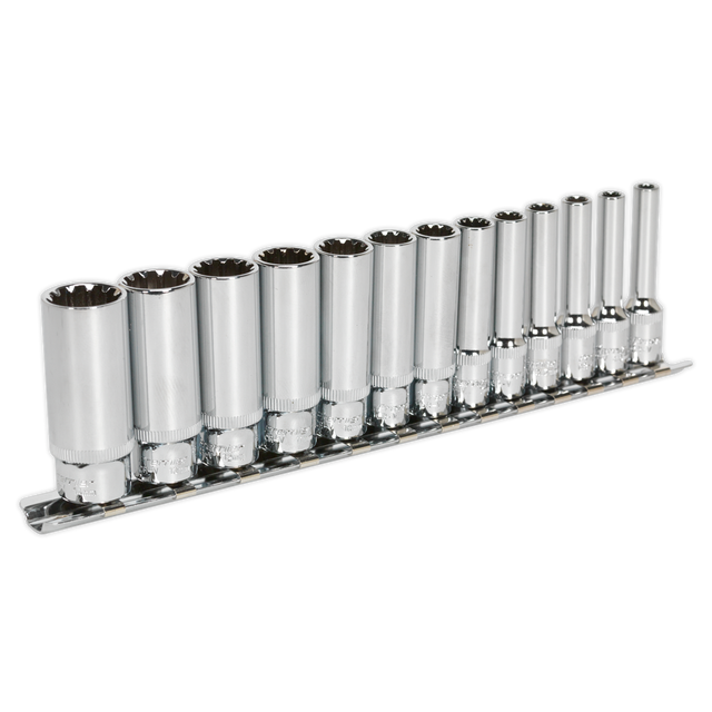 Sealey AK69813D Premier Total Drive® Deep Socket Set 1/4"Sq Drive 13pc