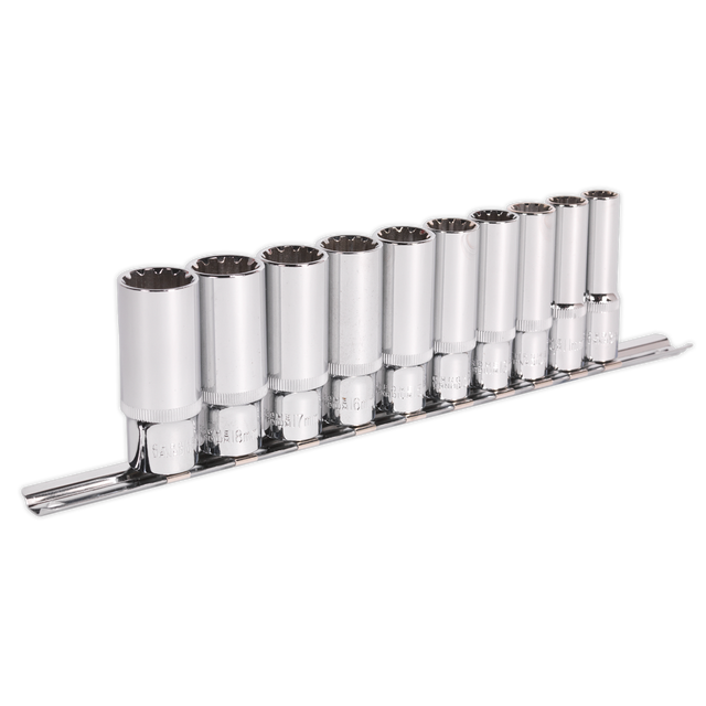 Sealey AK69910D Premier Total Drive® Deep Socket Set 3/8"Sq Drive 10pc