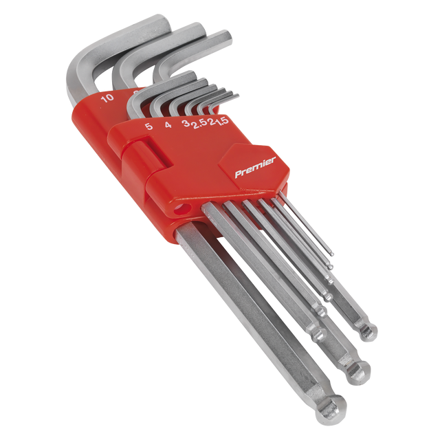 Sealey AK7139 Premier Long Ball-End Hex Key Set 9pc