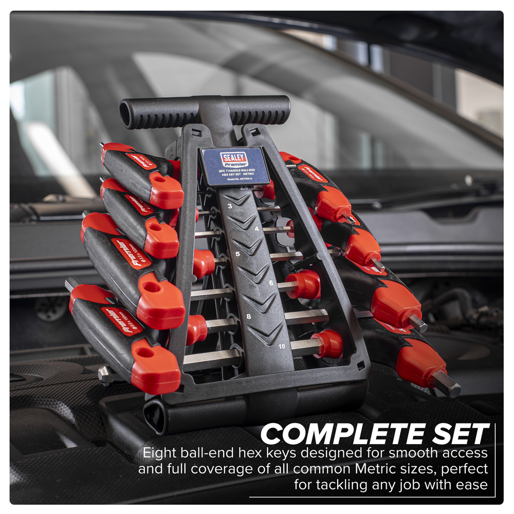 Sealey AK7144 Premier T-Handle Ball-End Hex Key Set 8pc - additional view 5