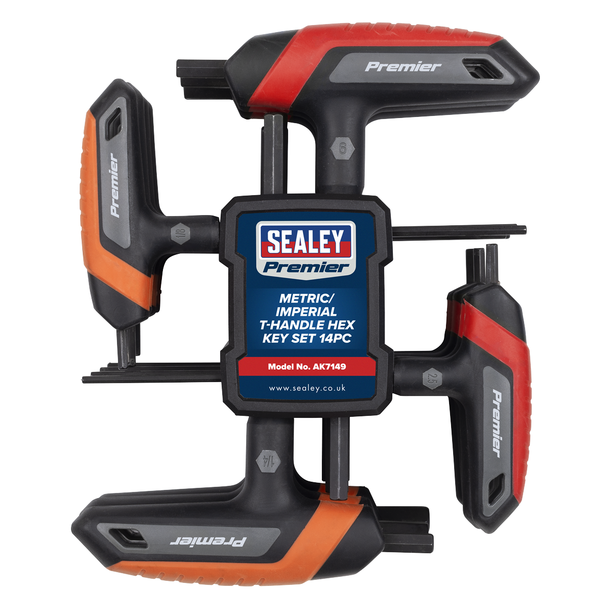 Sealey AK7149 Premier Metric/Imperial T-Handle Hex Key Set 14pc - additional view 2