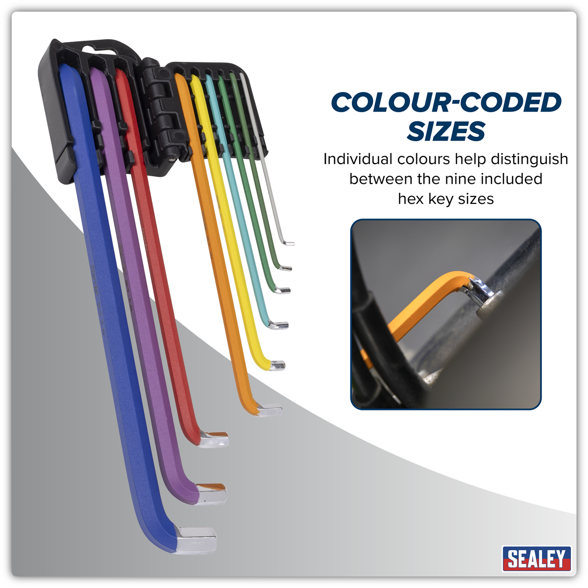Sealey AK71740 Premier Extra-Long Stubby Element Hex Key Set 9pc - additional view 7