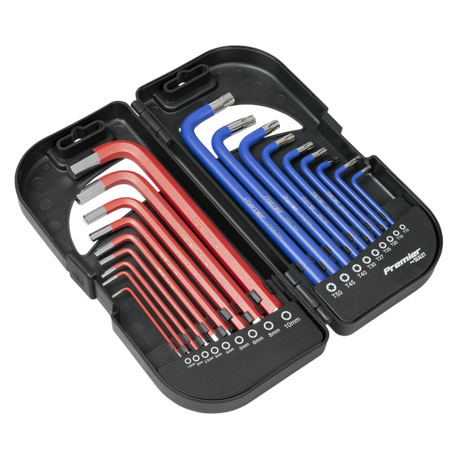 Sealey AK7176 Long Anti-Slip TRX-Star* & Ball-End Hex Key Set 18pc