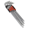 Sealey AK7181 Premier Imperial Lock-On™ Extra-Long Ball-End Hex Key Set 9pc