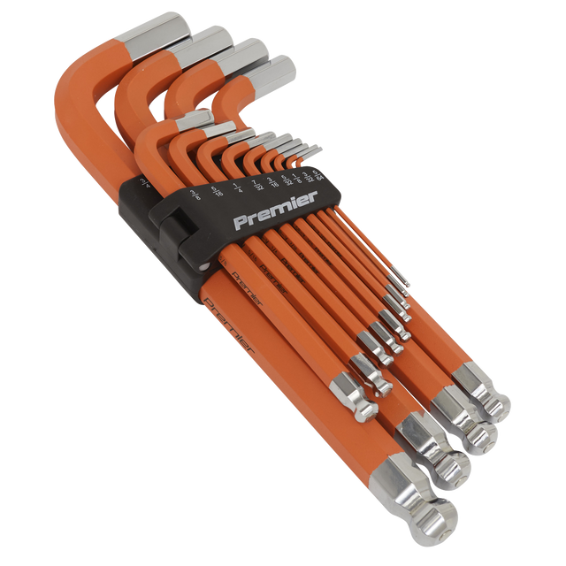 Sealey AK71870 Premier Imperial Jumbo Anti-Slip Ball-End Hex Key Set 13pc
