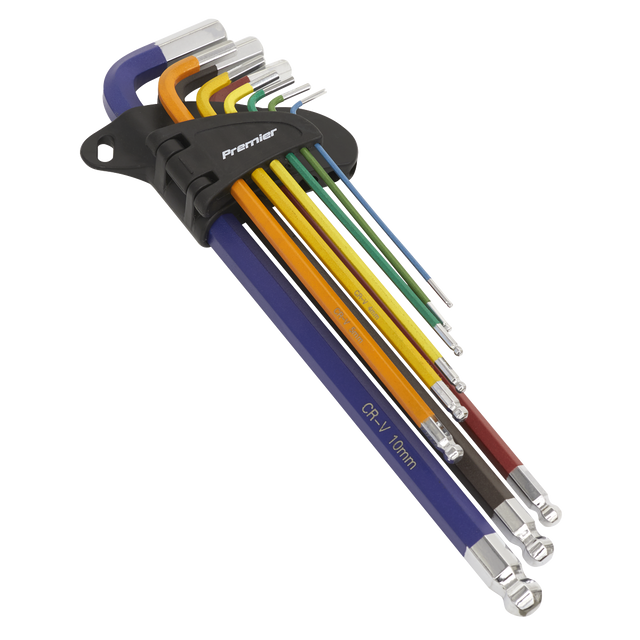 Sealey AK7191B Premier Extra-Long Ball-End Hex Key Set 9pc