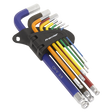 Sealey AK7197 Premier Imperial Long Ball-End Hex Key Set 9pc