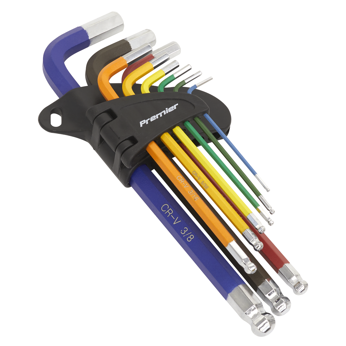 Sealey AK7197 Premier Imperial Long Ball-End Hex Key Set 9pc