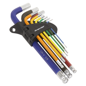 Sealey AK7197 Premier Imperial Long Ball-End Hex Key Set 9pc