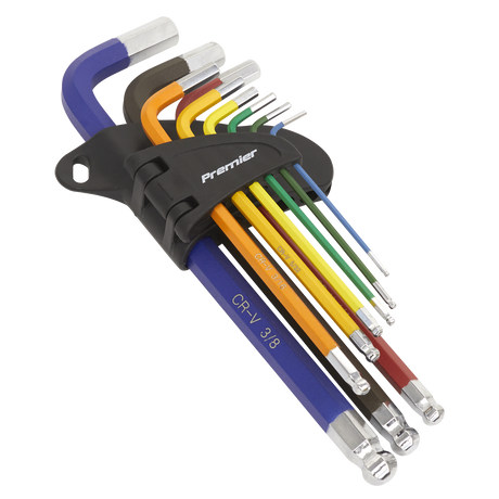 Sealey AK7197 Premier Imperial Long Ball-End Hex Key Set 9pc