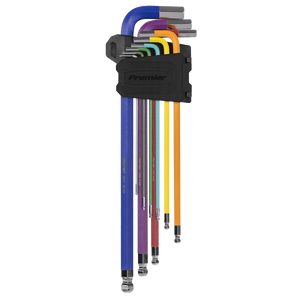 Sealey AK7198 Extra-Long Ball-End Hex Key Set - Imperial 9pc