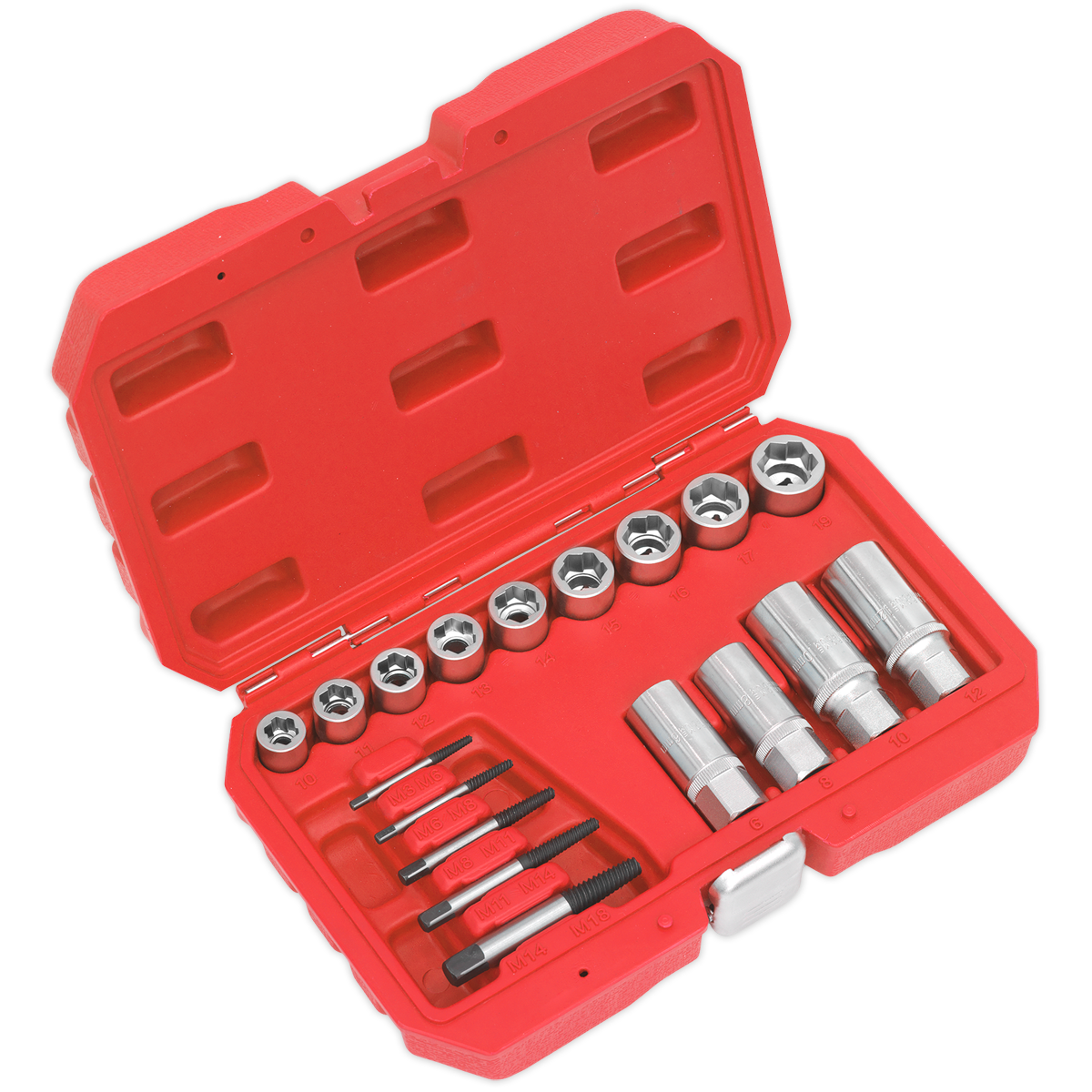 Sealey AK751 Premier Bolt, Stud & Screw Extractor Set 18pc