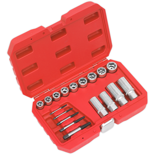 Sealey AK751 Premier Bolt, Stud & Screw Extractor Set 18pc