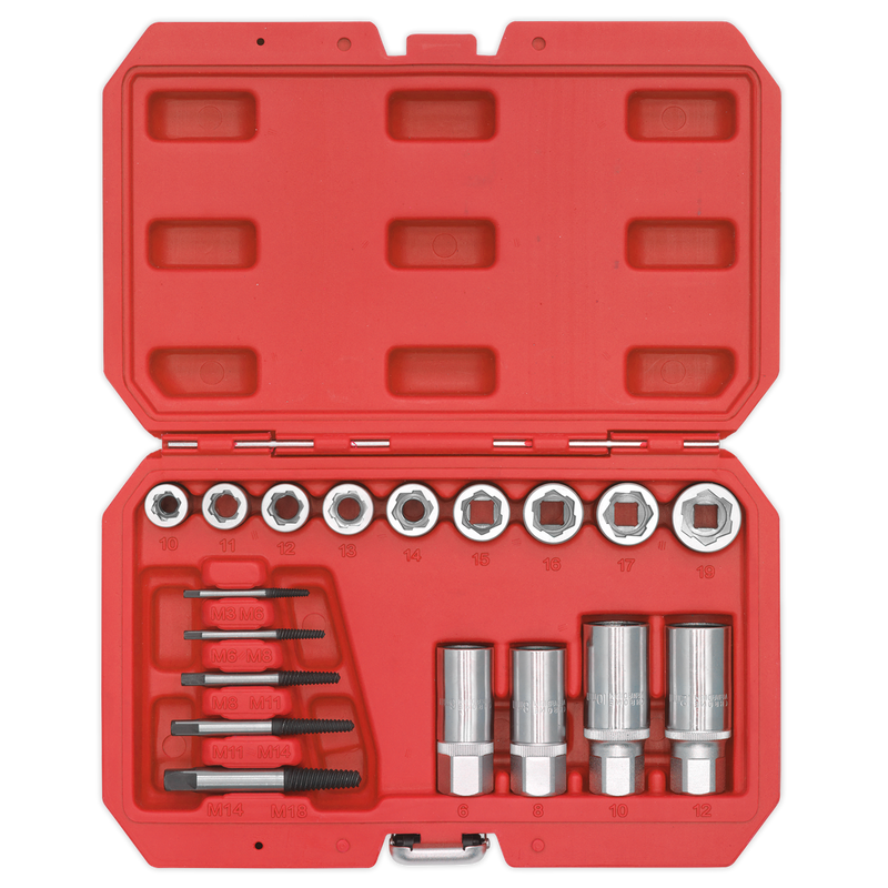 Sealey AK751 Premier Bolt, Stud & Screw Extractor Set 18pc - additional view 3
