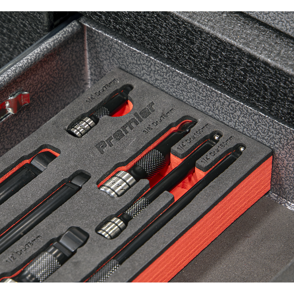 Sealey AK7693 Premier Black Wobble/Rigid Extension Bar Set 1/4", 3/8" & 1/2"Sq Drive 9pc - Premier Black - additional view 2