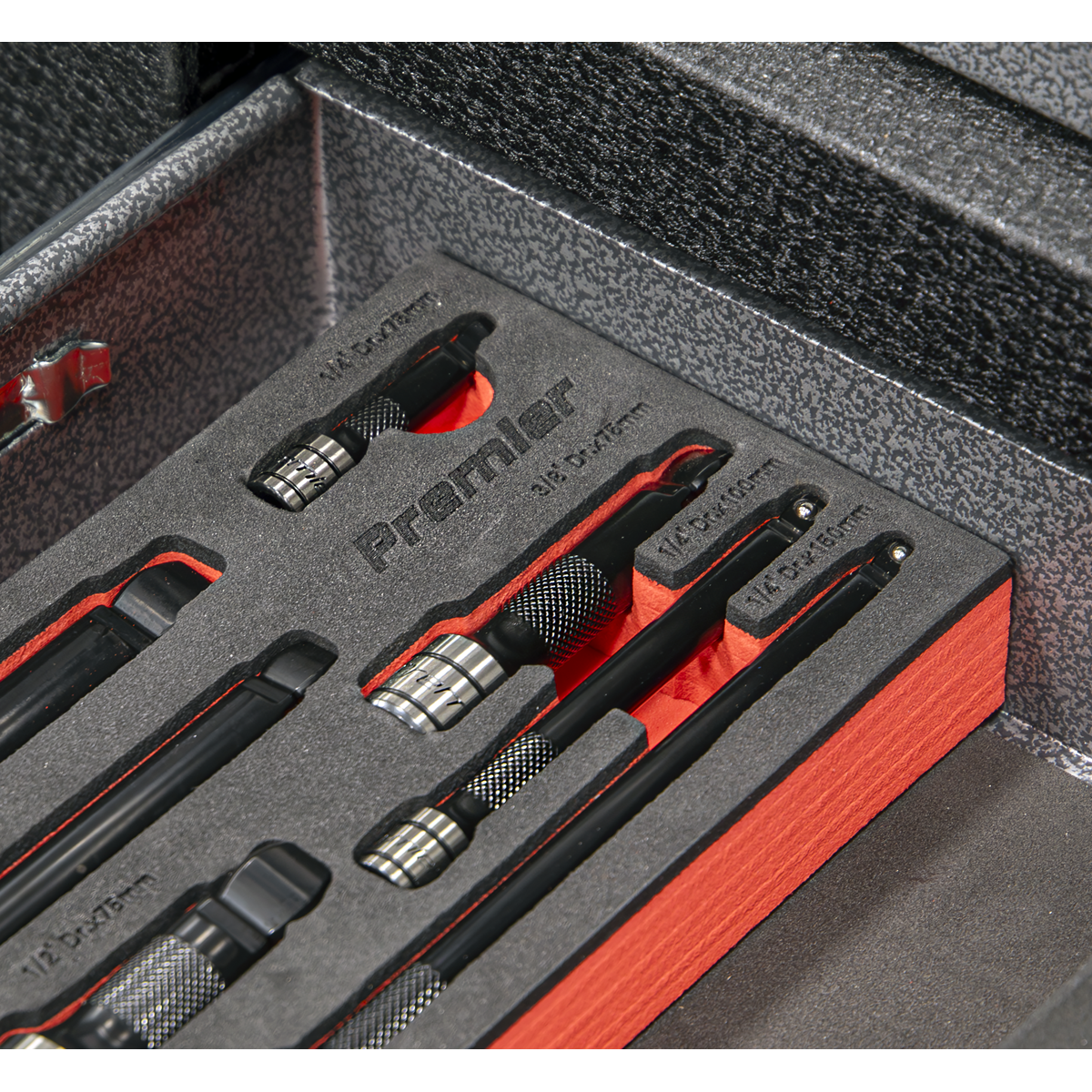 Sealey AK7693 Premier Black Wobble/Rigid Extension Bar Set 1/4", 3/8" & 1/2"Sq Drive 9pc - Premier Black - additional view 2