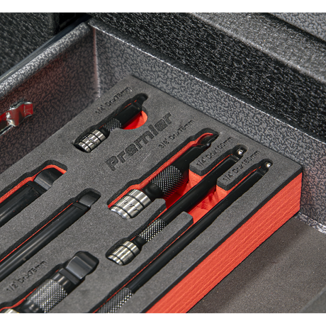 Sealey AK7693 Premier Black Wobble/Rigid Extension Bar Set 1/4", 3/8" & 1/2"Sq Drive 9pc - Premier Black - additional view 2