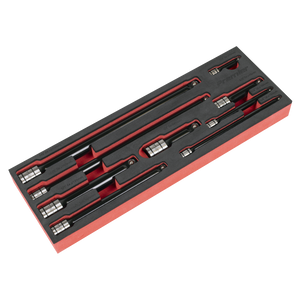 Sealey AK7693 Premier Black Wobble/Rigid Extension Bar Set 1/4", 3/8" & 1/2"Sq Drive 9pc - Premier Black