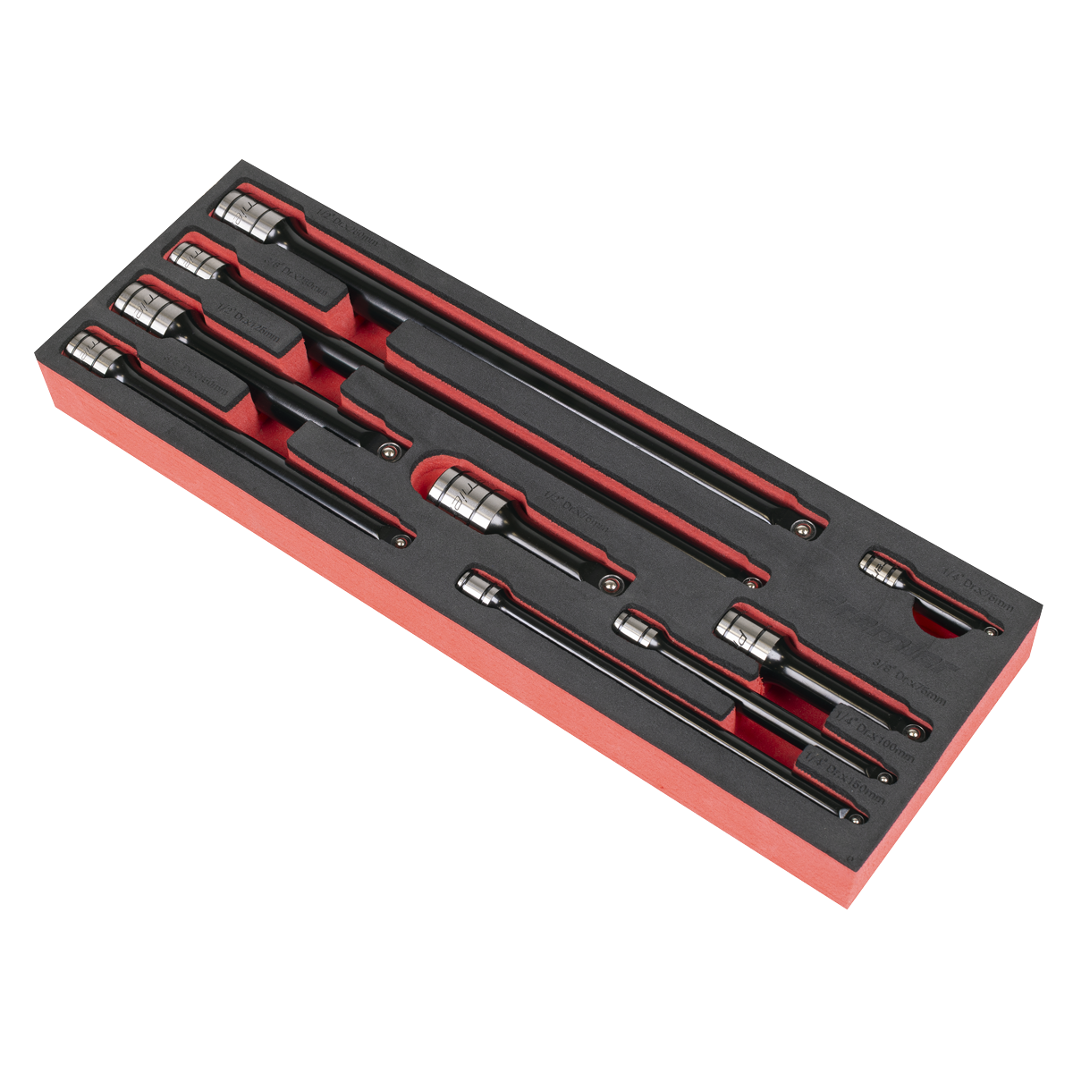 Sealey AK7693 Premier Black Wobble/Rigid Extension Bar Set 1/4", 3/8" & 1/2"Sq Drive 9pc - Premier Black - additional view 7