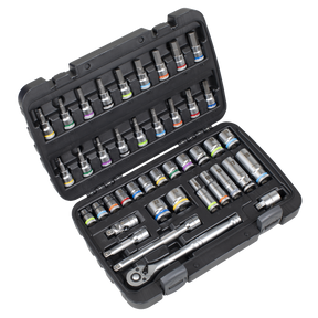 Sealey AK7915 Socket & Socket Bit Set 3/8"Sq Drive 42pc