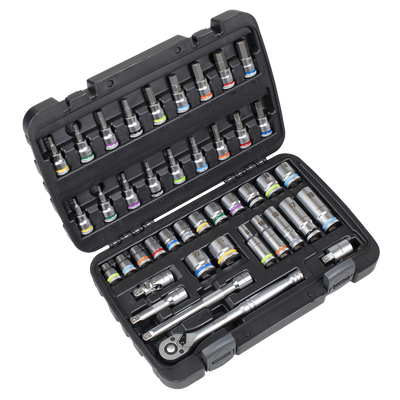 Sealey AK7915 Socket & Socket Bit Set 3/8"Sq Drive 42pc