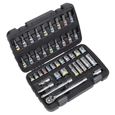 Sealey AK7915 Socket & Socket Bit Set 3/8"Sq Drive 42pc