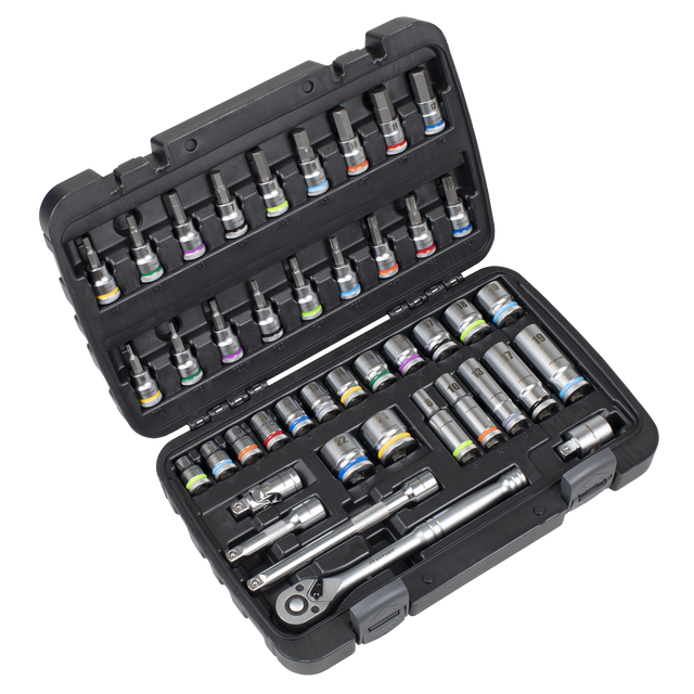 Sealey AK7915 Socket & Socket Bit Set 3/8"Sq Drive 42pc