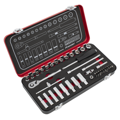 Sealey AK7920 Premier Platinum Socket Set 1/4"Sq Drive 49pc