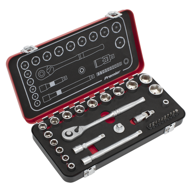 Sealey AK7921 Premier Platinum Socket Set 3/8"Sq Drive 31pc