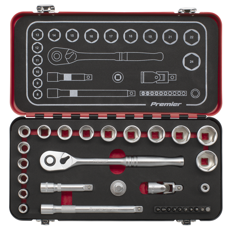 Sealey AK7921 Premier Platinum Socket Set 3/8"Sq Drive 31pc - additional view 3